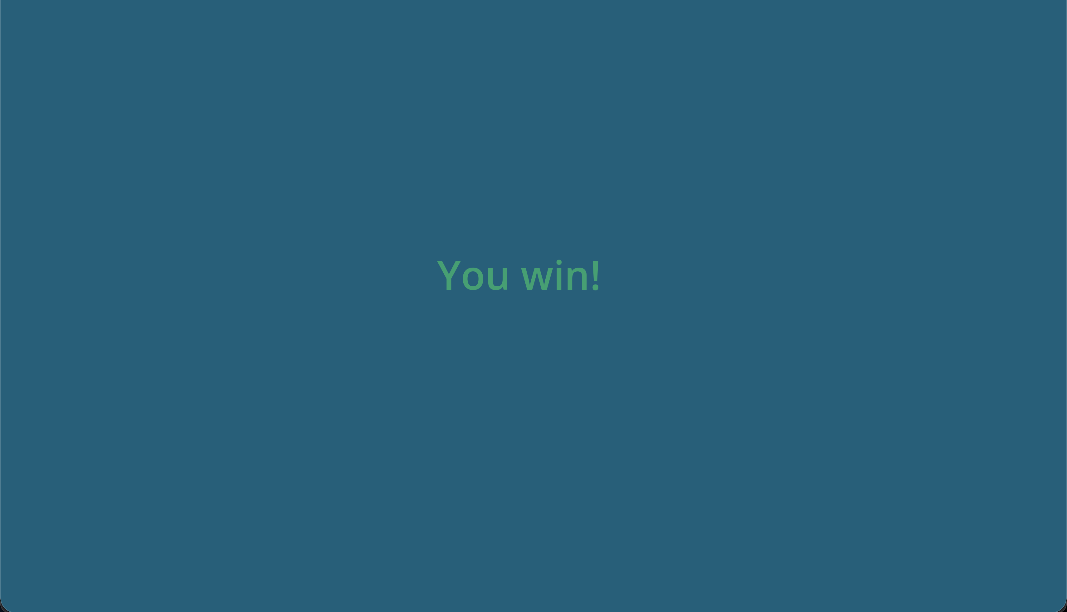 Screenshot showing the win screen